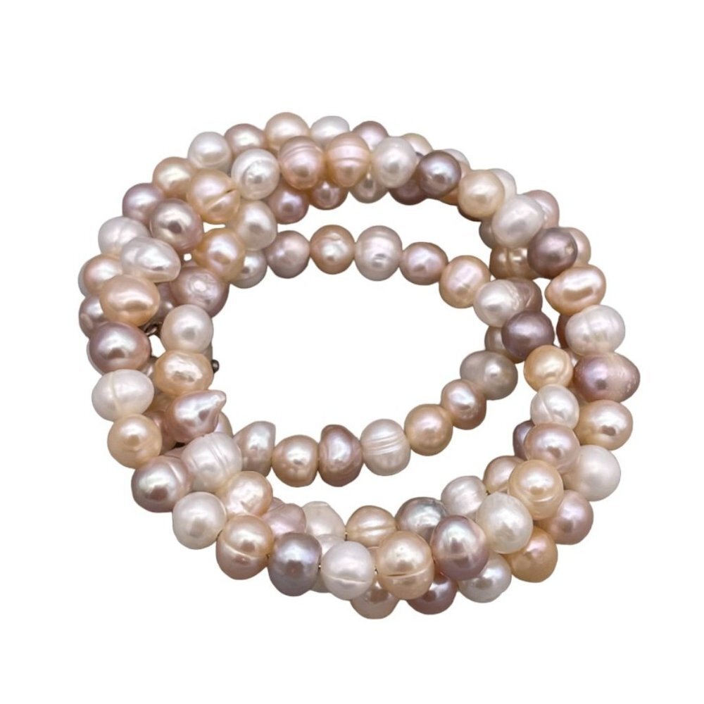 Freshwater Pearl Wrap Around Four Stand Bracelet